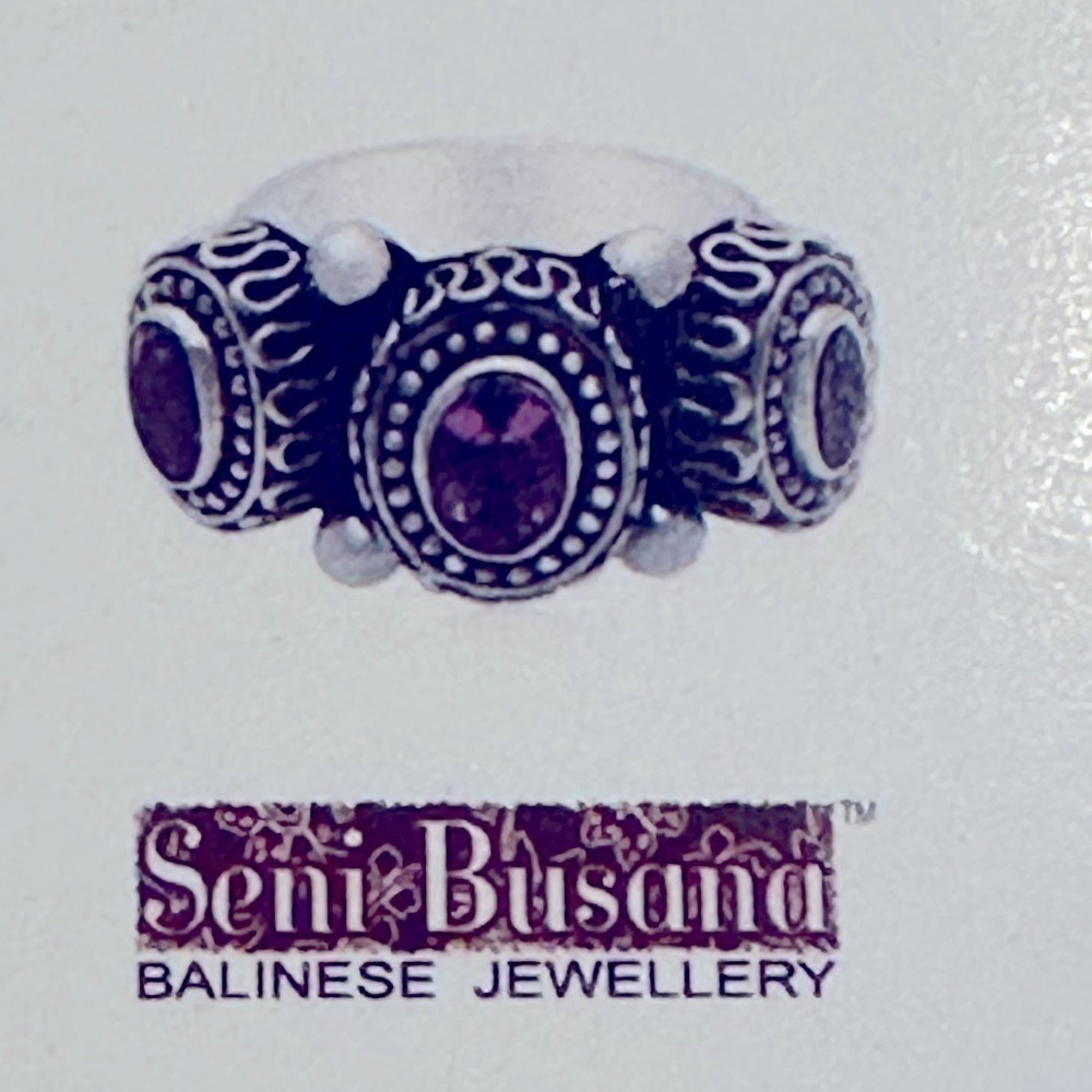 Amethyst & Solid Sterling Silver .925 Cocktail Ring NWT